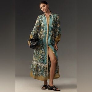 The Eleanora Long-Sleeve Maxi Shirt Dress 1X NWT